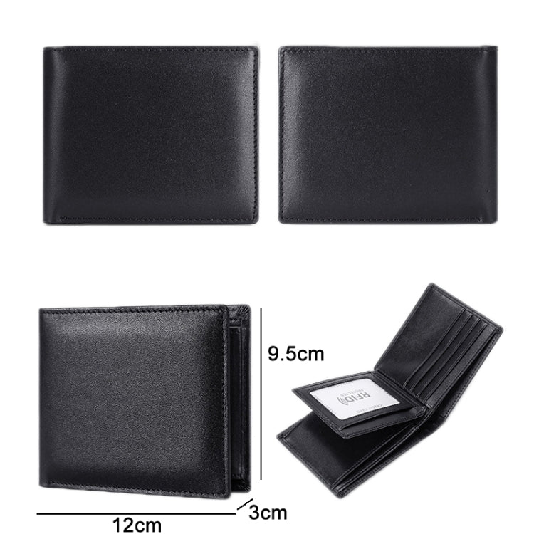 TP-215 Leather RFID Anti-theft Tri-fold Short Wallet