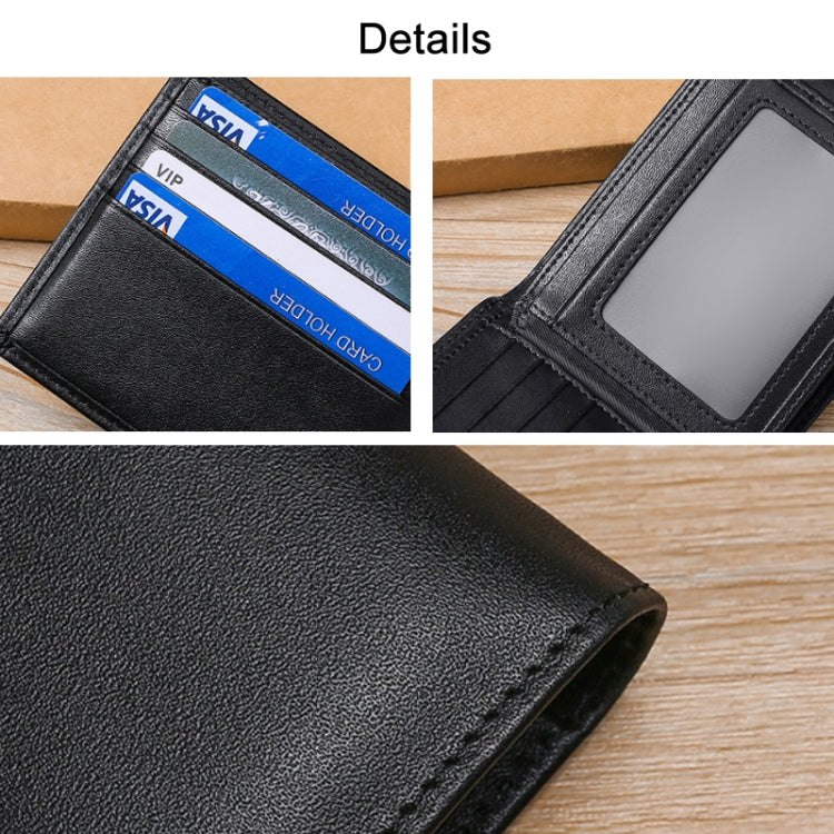 TP-215 Leather RFID Anti-theft Tri-fold Short Wallet