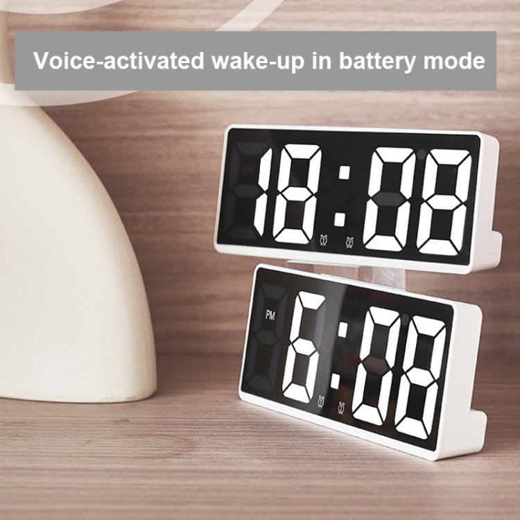 LED Bedside Alarm Clock Battery Plug-In Dual-Purpose Clock