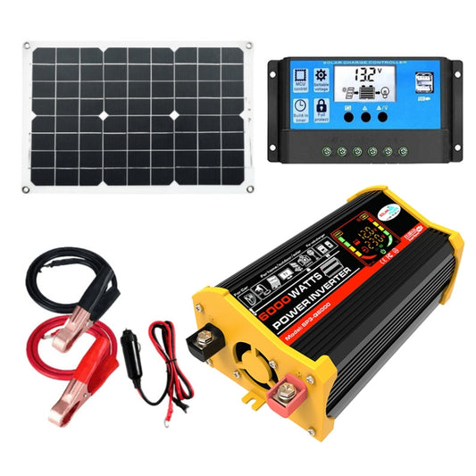 Home Solar Generator Inverter+30A Controller+18W 12V Solar Panel, Specification:, Black 12V To 220V, Black 12V To 110V, Yellow 12V To 220V, Yellow 12V To 110V