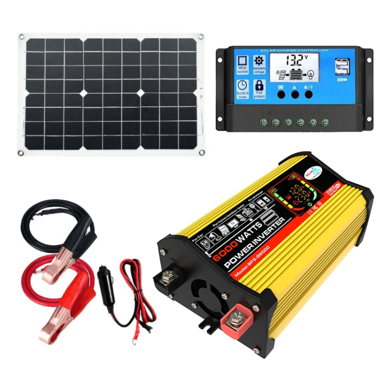 Home Solar Generator Inverter+30A Controller+18W 12V Solar Panel, Specification:, Black 12V To 220V, Black 12V To 110V, Yellow 12V To 220V, Yellow 12V To 110V