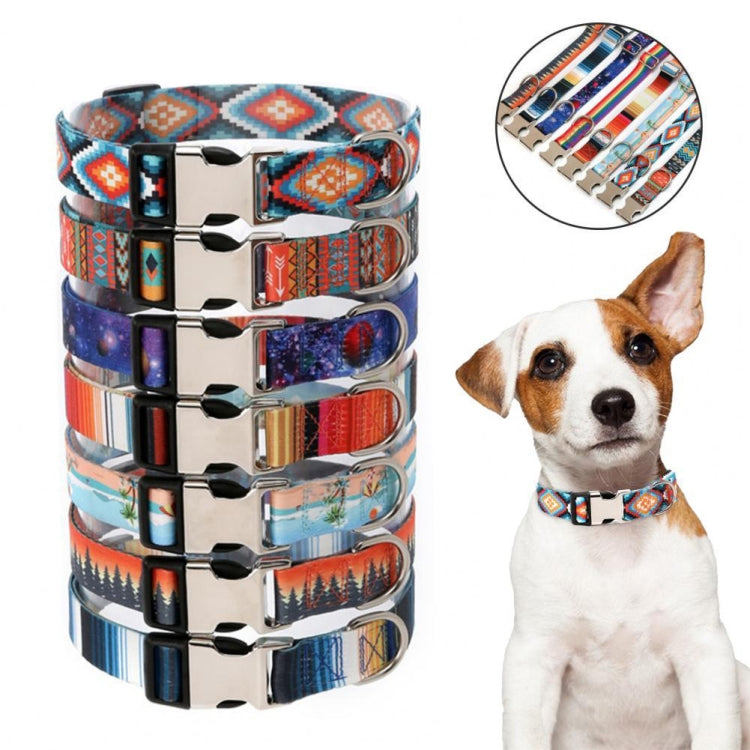 Pet Ethnic Style Polyester Cotton Print Pattern Collar, Size: