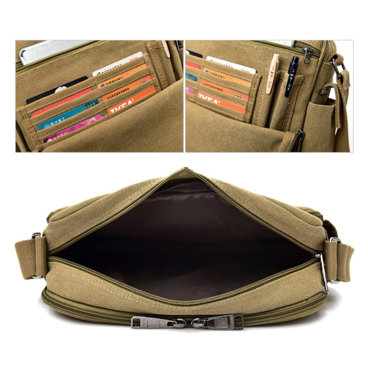 RuYiHuang Men Vintage Canvas Versatile Single-Shoulder Bag