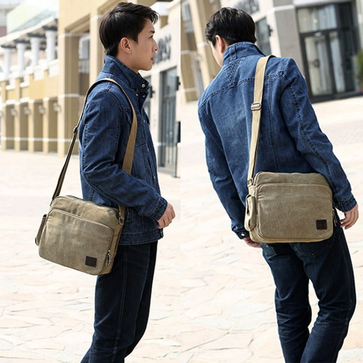 RuYiHuang Men Vintage Canvas Versatile Single-Shoulder Bag