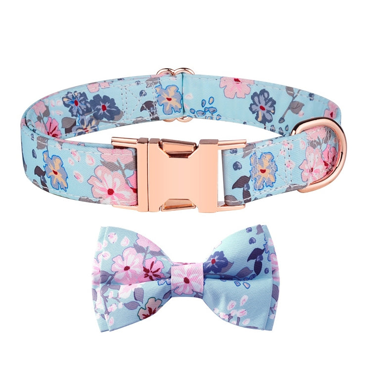 Rose Gold Buckle Pet Detachable Bow Collar, Size: