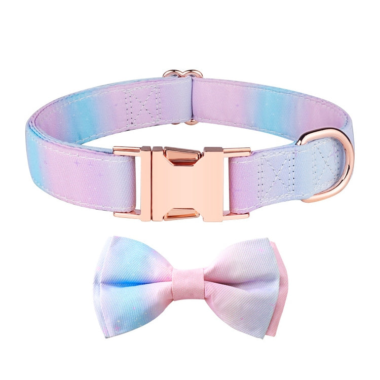 Rose Gold Buckle Pet Detachable Bow Collar, Size: