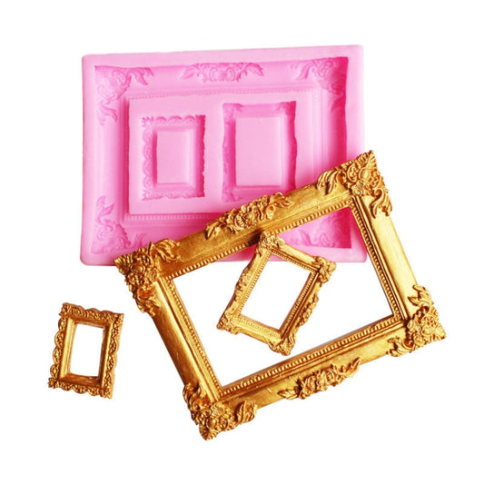 Vintage Photo Frame Liquid Silicone Fondant Mould