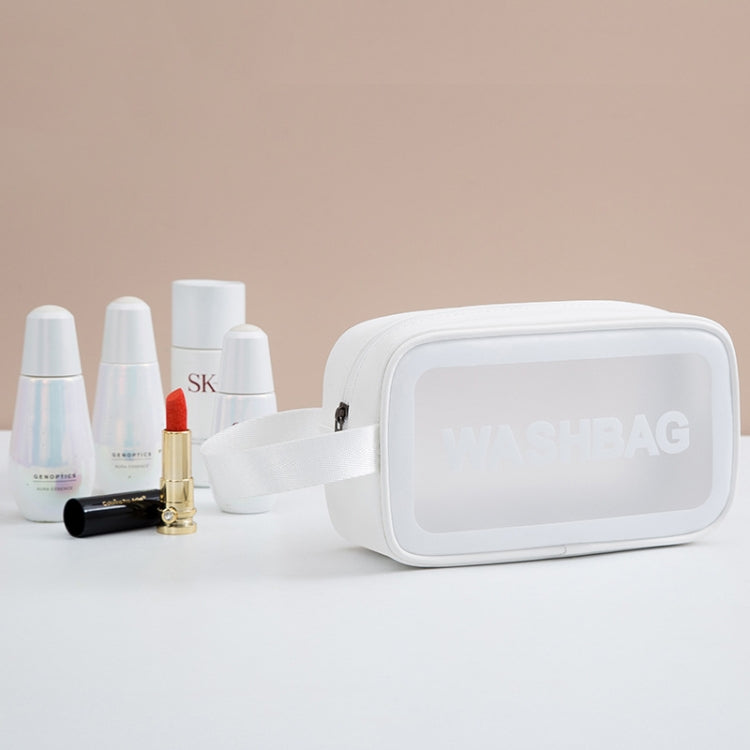 2 PCS Frosted Translucent Waterproof Storage Bag Cosmetic Bag Swimming Bag Wash Bag