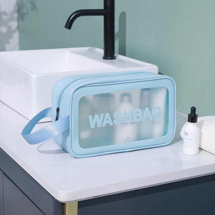 2 PCS Frosted Translucent Waterproof Storage Bag Cosmetic Bag Swimming Bag Wash Bag