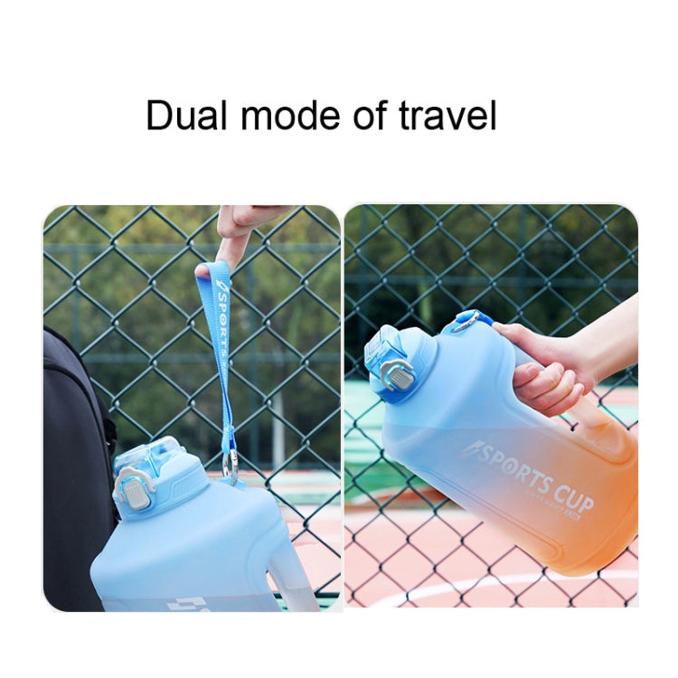 Large Capacity Gradient Straw Cup Sports Bottle With Scale