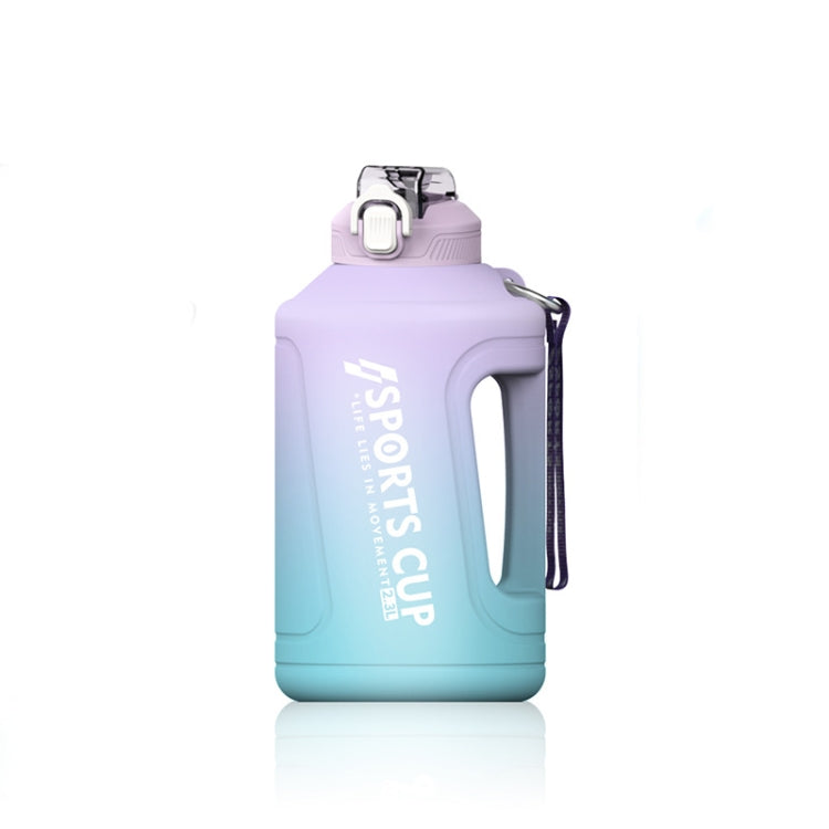 Large Capacity Gradient Straw Cup Sports Bottle With Scale