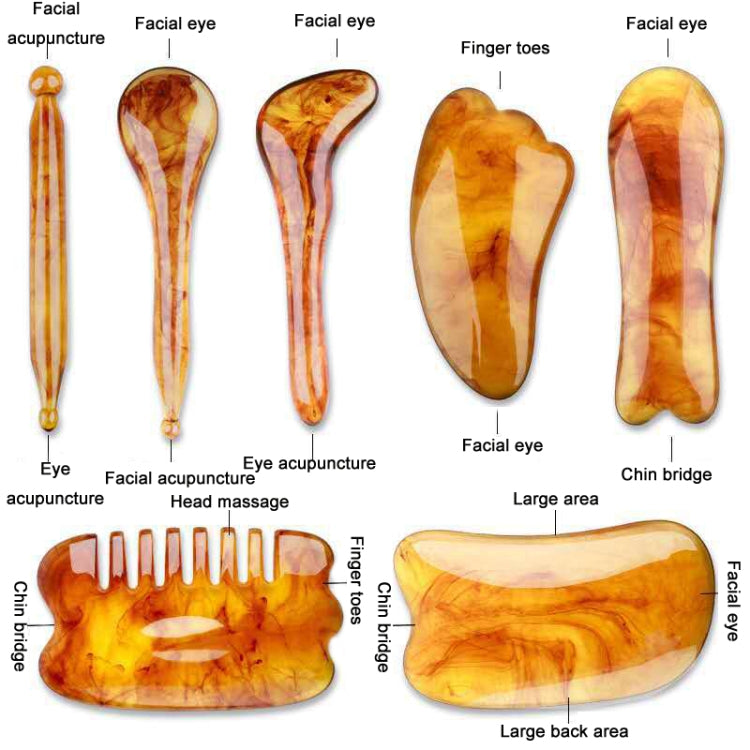 7PCS/Set Facial Tendon Stick Facial Scraping Board Meridian Acupuncture Pen