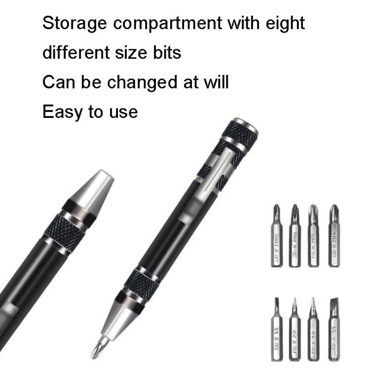 8 In 1 Screwdriver Aluminum Alloy Combination Disassembly Pen Repair Screwdriver