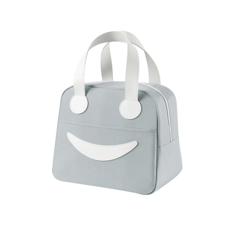 Smile Lunch Bag with Leather Handles, Size: S (Green)
