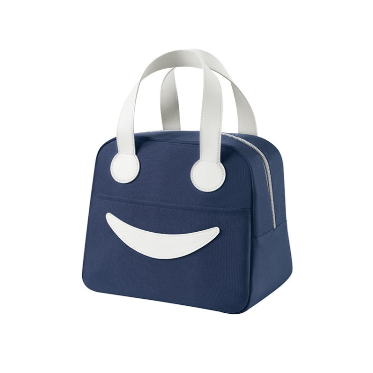 Smile Lunch Bag with Leather Handles, Size: S (Green)