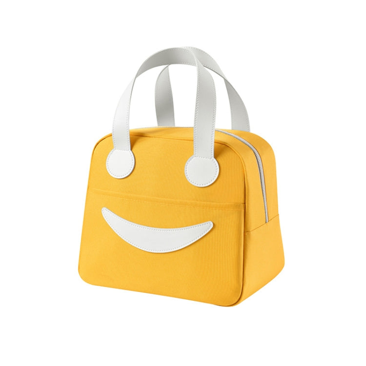 Smile Lunch Bag with Leather Handles, Size: S (Green)