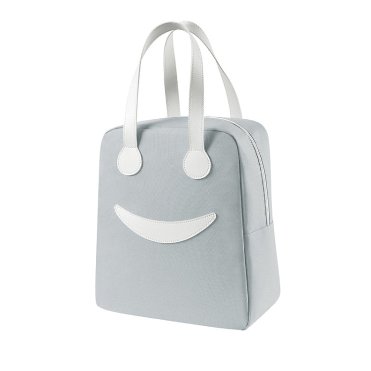 Smile Lunch Bag with Leather Handles, Size: S (Green)
