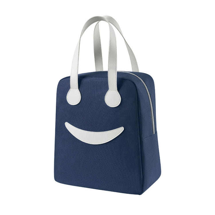 Smile Lunch Bag with Leather Handles, Size: S (Green)