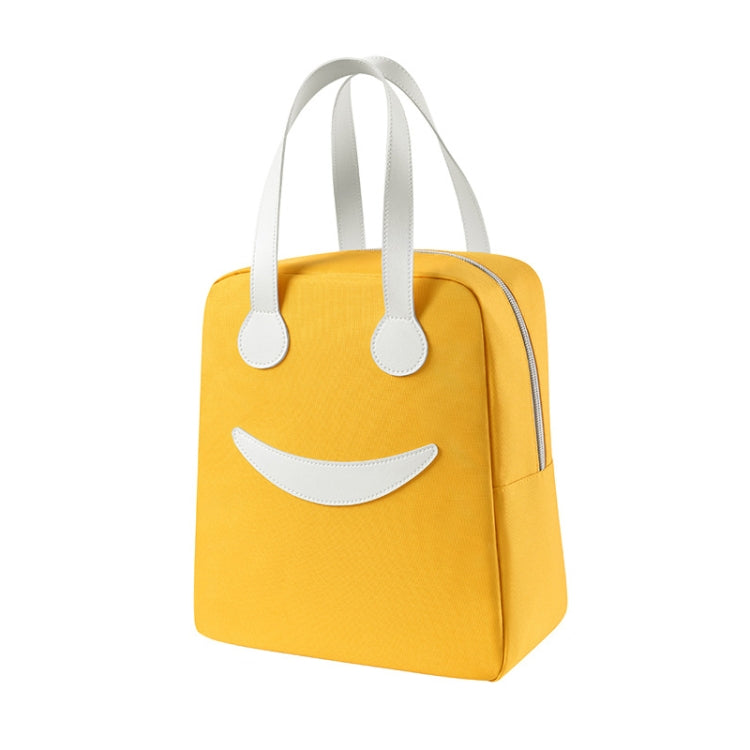 Smile Lunch Bag with Leather Handles, Size: S (Green)
