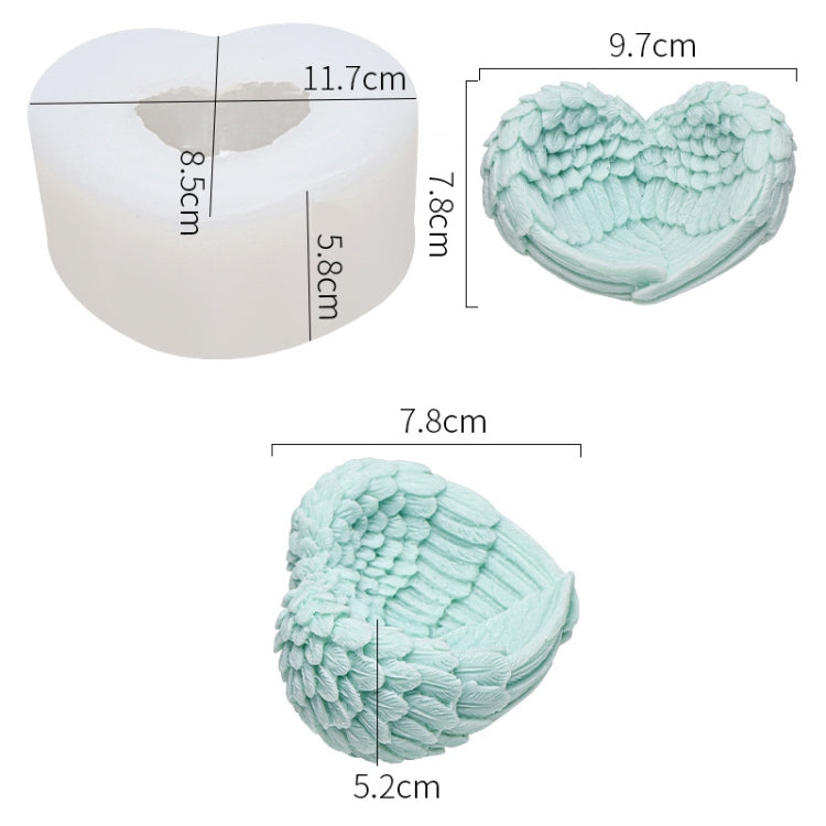 Heart Shaped Angel Wings Silicone Mold Baking Ice Cream Candle Aromatherapy Mold