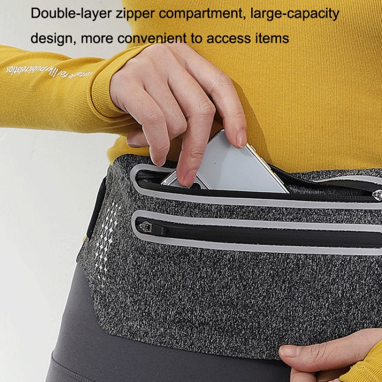 Outdoor Double Zipper Sports Waterproof Lycra Body Slim Waist Bag