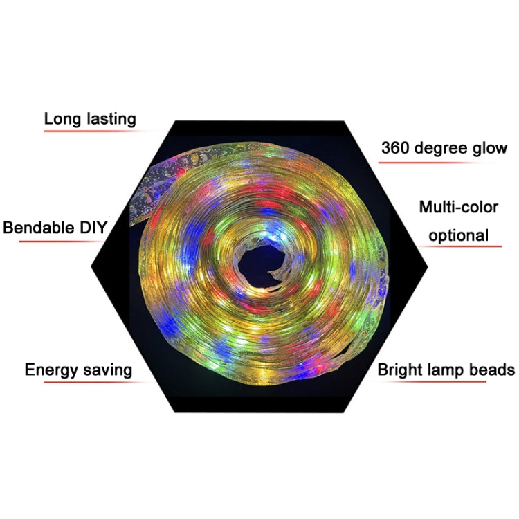 Christmas LED Lights Bronzing Double Ribbon String Lights