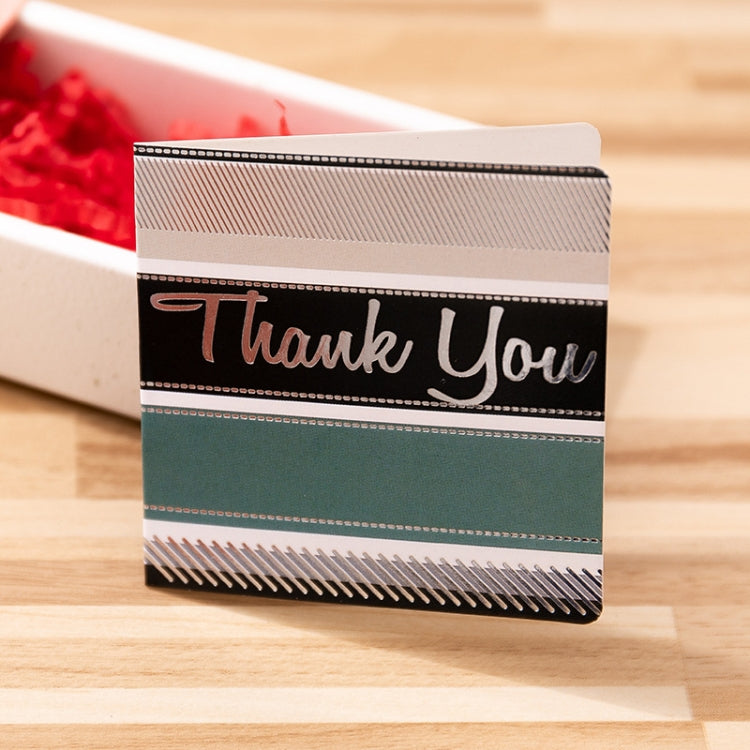 10 PCS Square Bronzing Color Print Thanks Greeting Cards