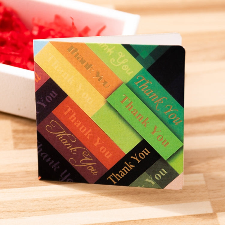 10 PCS Square Bronzing Color Print Thanks Greeting Cards