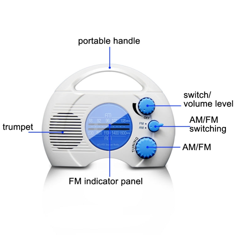 SY-910 AM/FM Two Waves Radio IPX4 Waterproof Portable Radio
