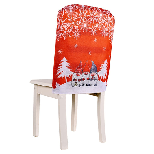 Christmas Cartoon Forest Snowflake Chairs Cover Decorative Supplies