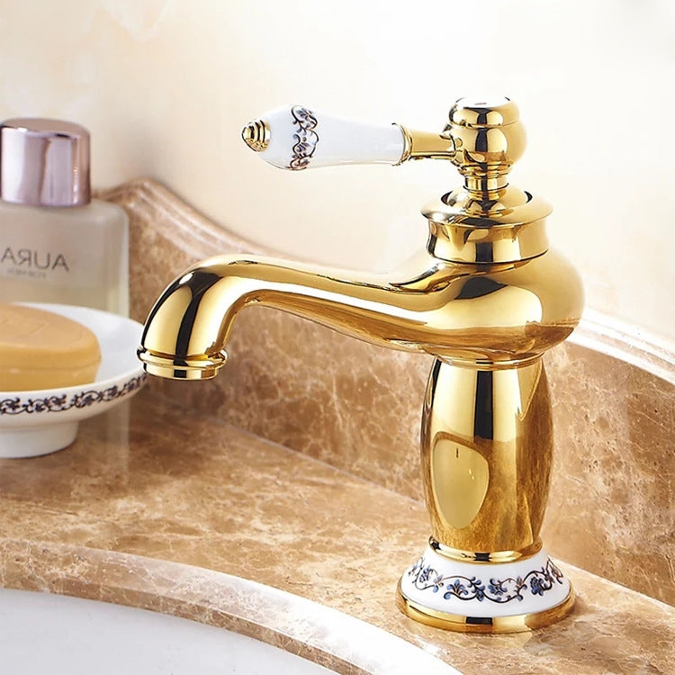 Antique Hot and Cold Bathroom Washbasin Faucet, Style: