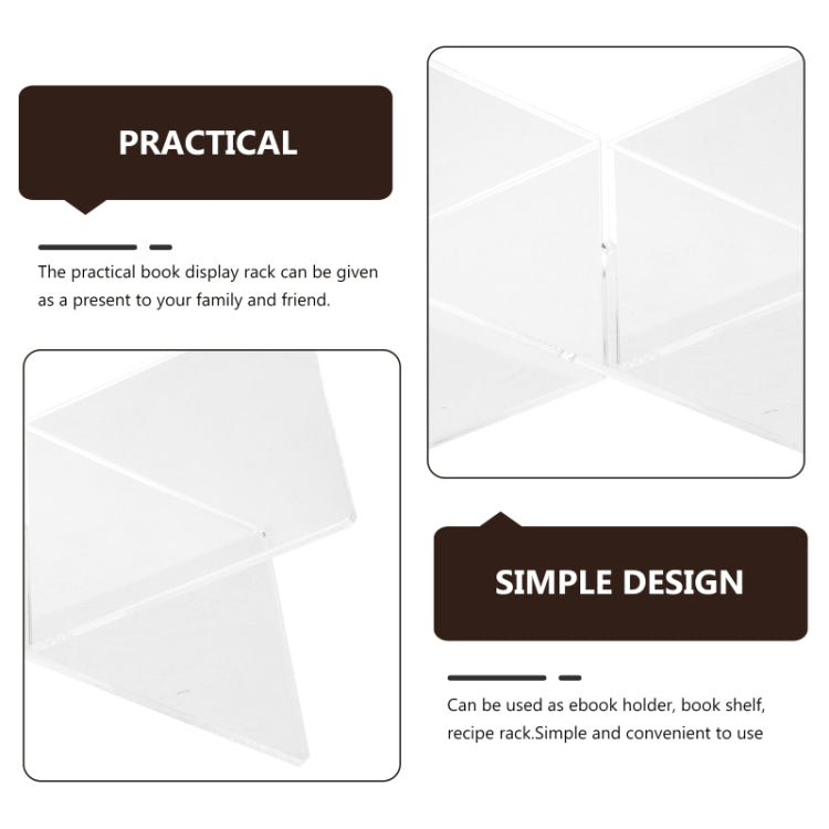 X-shaped Acrylic Bookshelf Transparent Book Sheet Music Display Stand