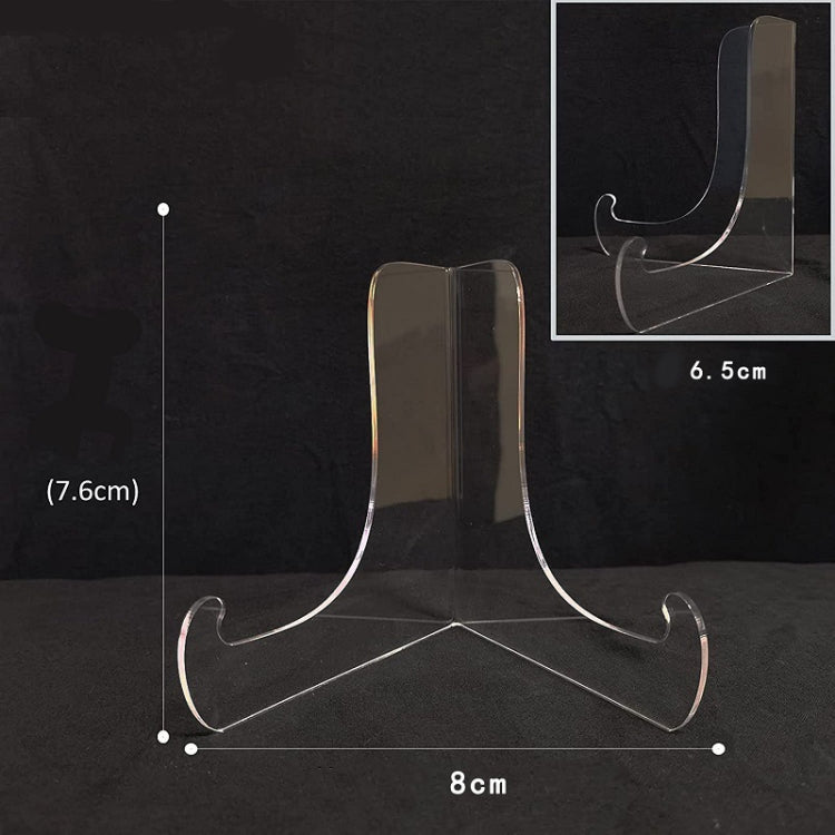 2 PCS Acrylic Transparent Display Shelf Bookshelf Plate Holders