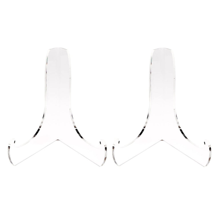 2 PCS Acrylic Transparent Display Shelf Bookshelf Plate Holders