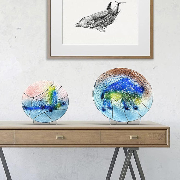 2 PCS Acrylic Transparent Display Shelf Bookshelf Plate Holders