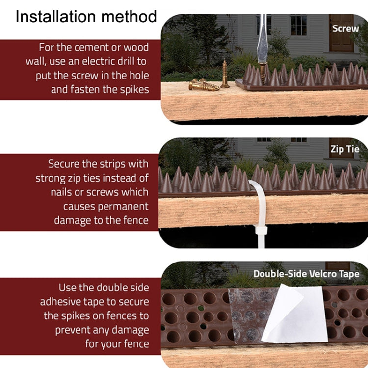 Plastic Bird Repellent Thorns Fence Anti-climb Nails, Brown, Grass Green, Transparent, Grey, Black, White, Brick Red, Green