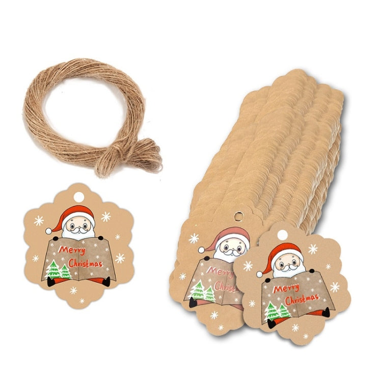 100pcs / Pack Christmas Kraft Paper Tag Gift Wrap Card Set