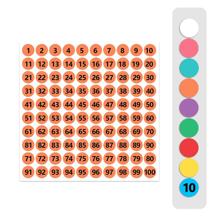 100 Stickers/Sheet Clothes Footwear Size Number Label Sticker, Diameter: 25mm