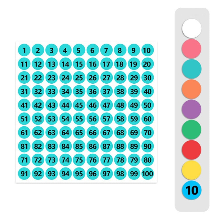 100 Stickers/Sheet Clothes Footwear Size Number Label Sticker, Diameter: 25mm