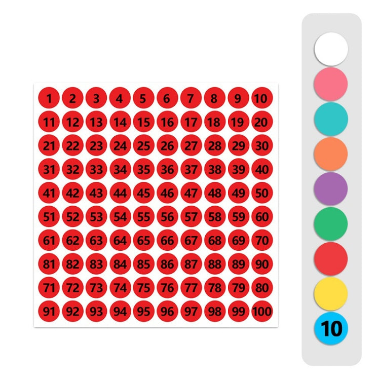 100 Stickers/Sheet Clothes Footwear Size Number Label Sticker, Diameter: 25mm