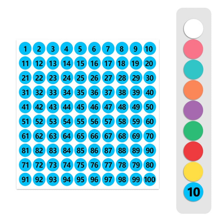 100 Stickers/Sheet Clothes Footwear Size Number Label Sticker, Diameter: 25mm