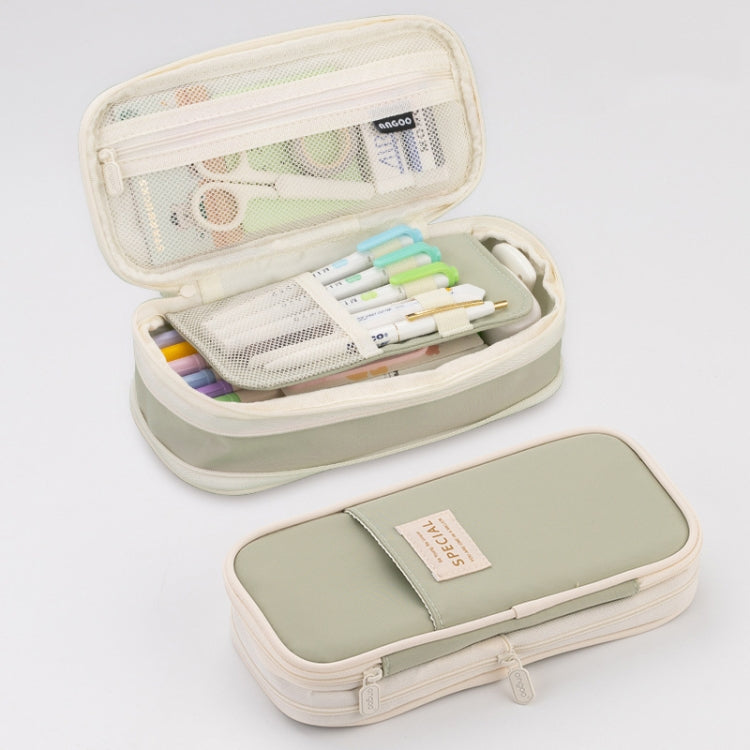 Angoo Macaron Double-layer Retractable Large-capacity Pencil Case Stationery Box