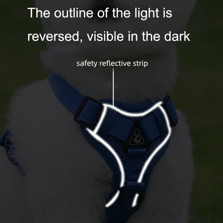 HT-864 Pet Traction Rope Reflective Breathable Dog Chest Strap Vest, Size: