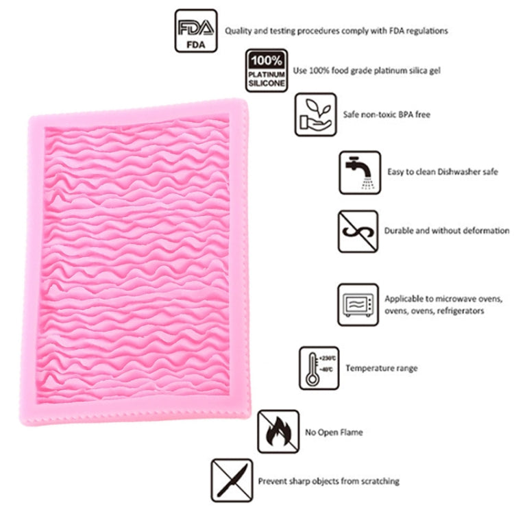 Food Grade Fondant Silicone Mold Pleated Skirt Cake Decorating Tool