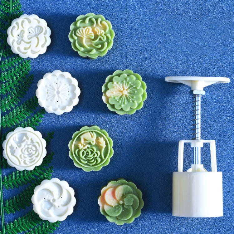 2 PCS Moon Festival Round Hand-Pressed Pastry Mold Baking Tools, Model: