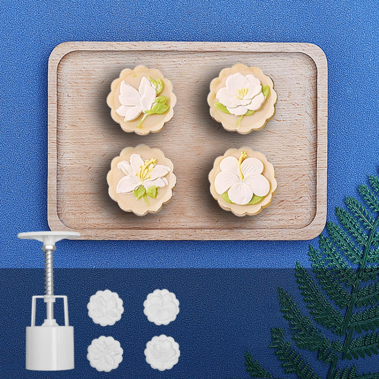 2 PCS Moon Festival Round Hand-Pressed Pastry Mold Baking Tools, Model: