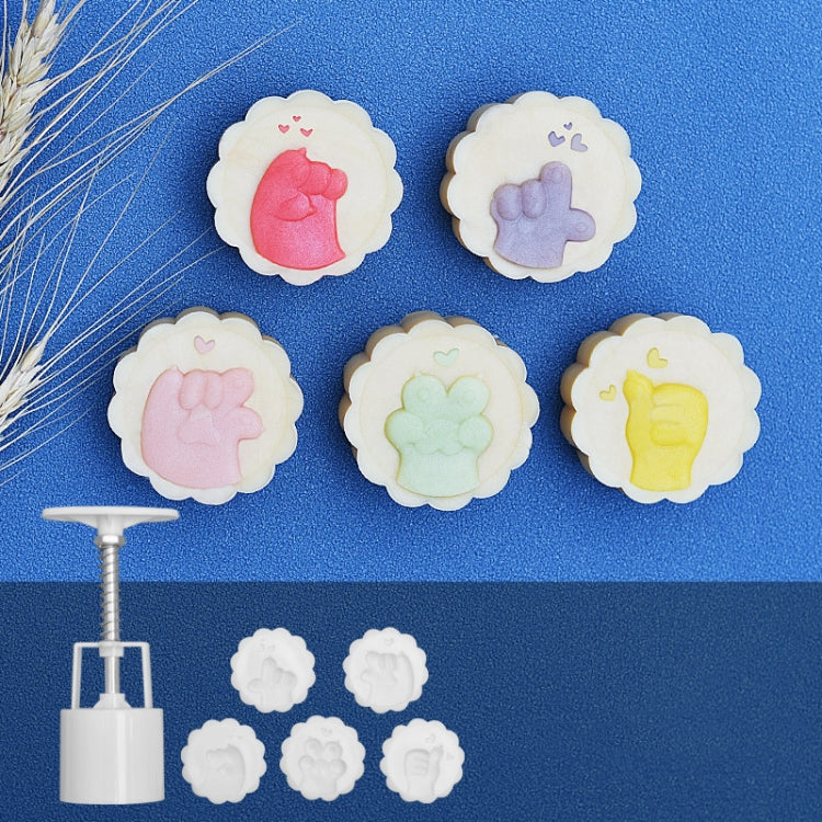 2 PCS Moon Festival Round Hand-Pressed Pastry Mold Baking Tools, Model: