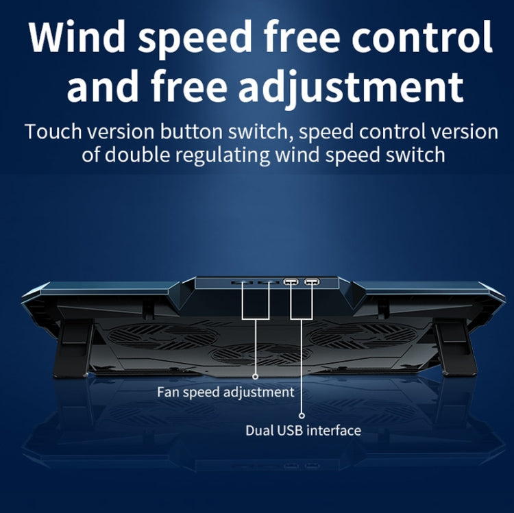 CoolCold  17inch Gaming Laptop Cooler Six Fan Two USB Port 2600RPM Laptop Cooling Pad