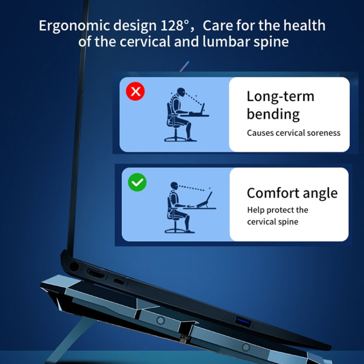 CoolCold  17inch Gaming Laptop Cooler Six Fan Two USB Port 2600RPM Laptop Cooling Pad