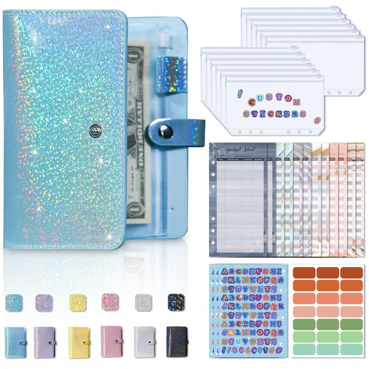 A6 Gypsophila Loose-leaf Bookkeeping Notebook Cash Budget Hand Book, Pink, Blue, Space Gray, Yellow, Purple, Silver White